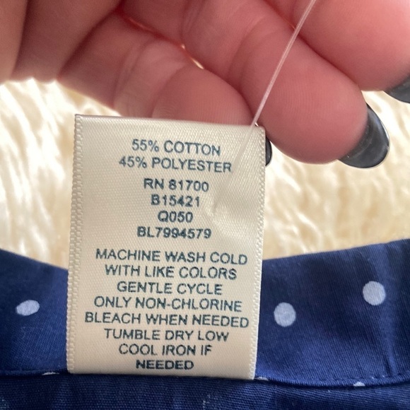 Blair blue with white dots button up shirt size M - Picture 4 of 6